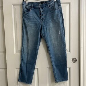 Kut from the Kloth Button-Fly Blue Ankle Jeans